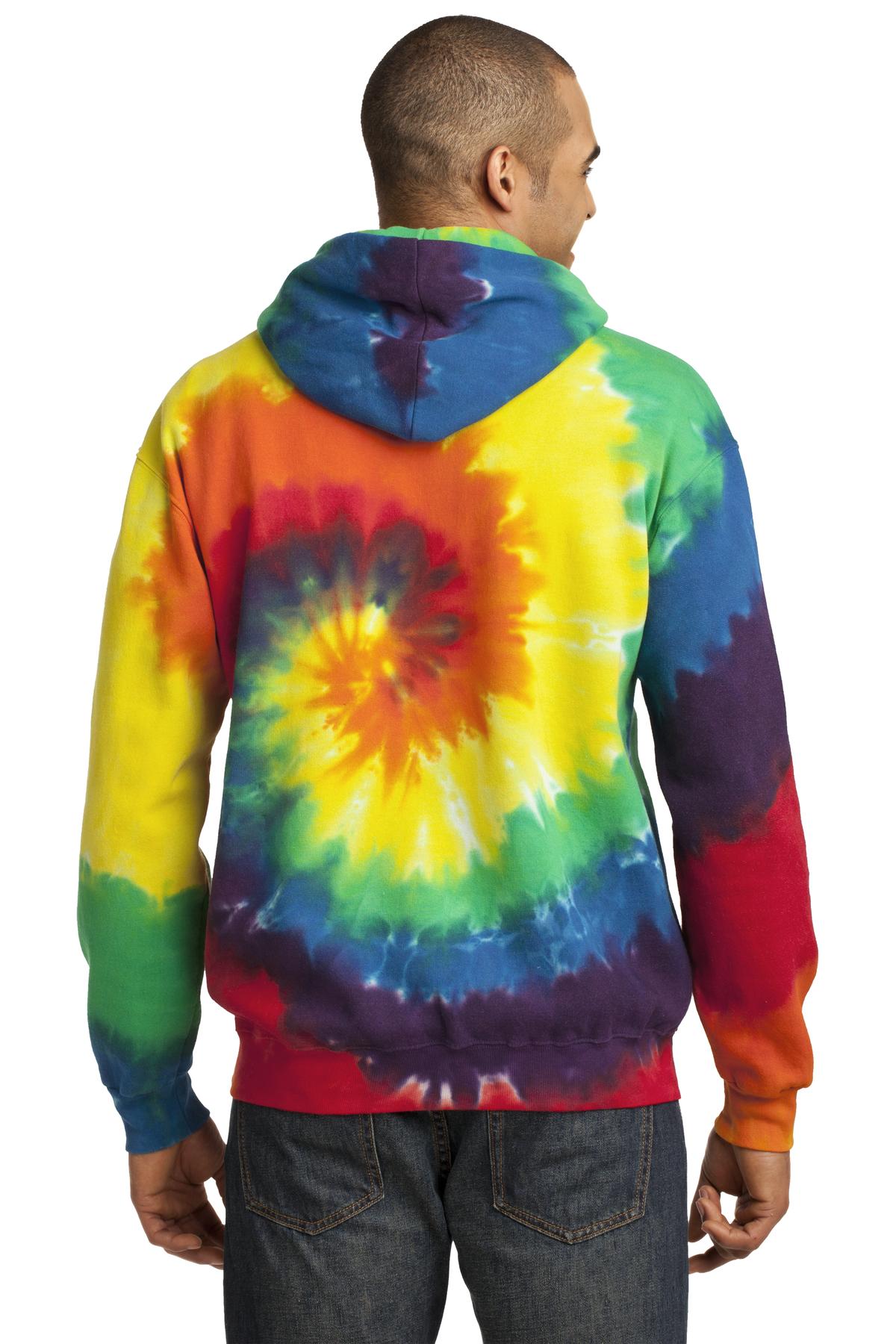 Rainbow Port & Company Tie-Dye Pullover Hooded Sweatshirt. PC146