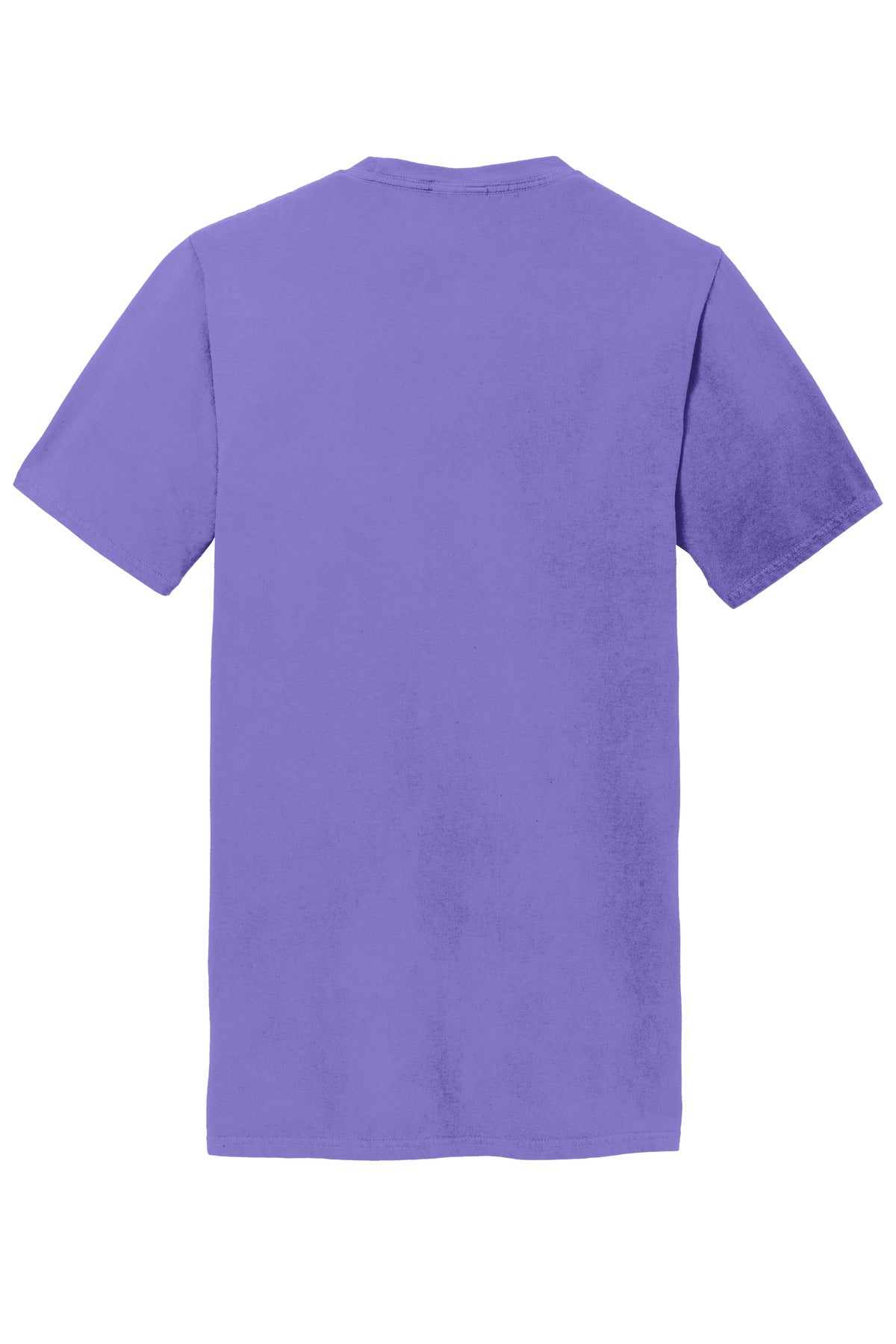 Rear View of Amethyst Port & Company Beach Wash Garment-Dyed Pocket Tee. PC099P