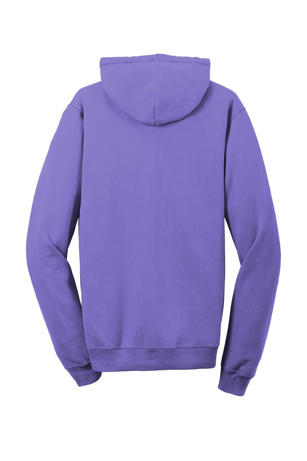 Rear View of Amethyst Port & Company Beach Wash Garment-Dyed Pullover Hooded Sweatshirt. PC098H