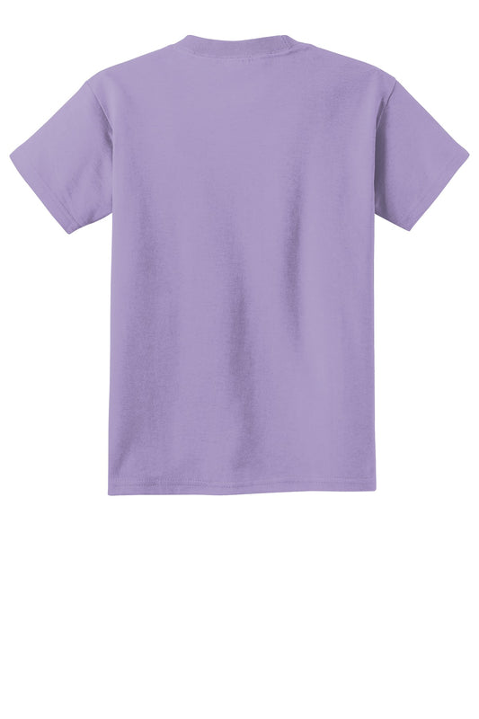 Rear View of Amethyst Port & Company Youth Beach Wash Garment-Dyed Tee. PC099Y