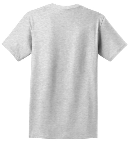Rear View of Ash Hanes - Authentic 100% Cotton T-Shirt with Pocket. 5590