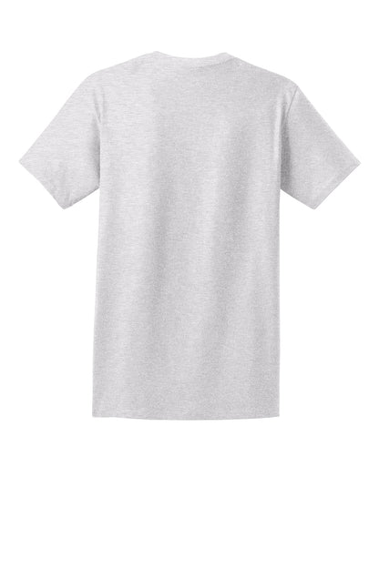 Rear View of Ash Hanes - Authentic 100% Cotton T-Shirt with Pocket. 5590