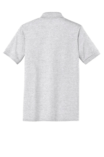 Rear View of Ash Port & Company Core Blend Jersey Knit Pocket Polo. KP55P