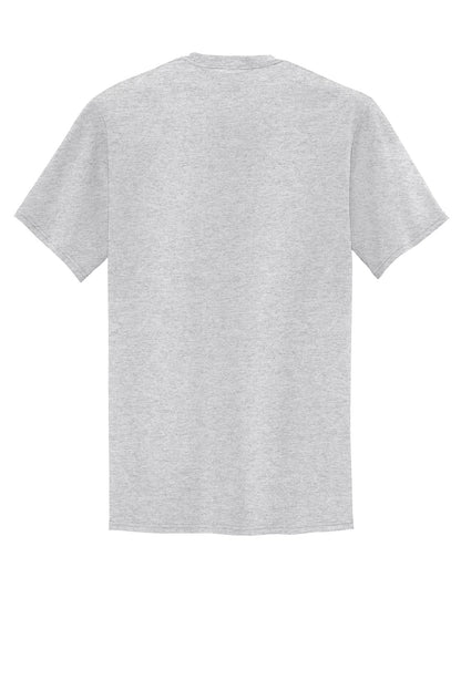 Rear View of Ash Port & Company Tall Core Blend Pocket Tee. PC55PT