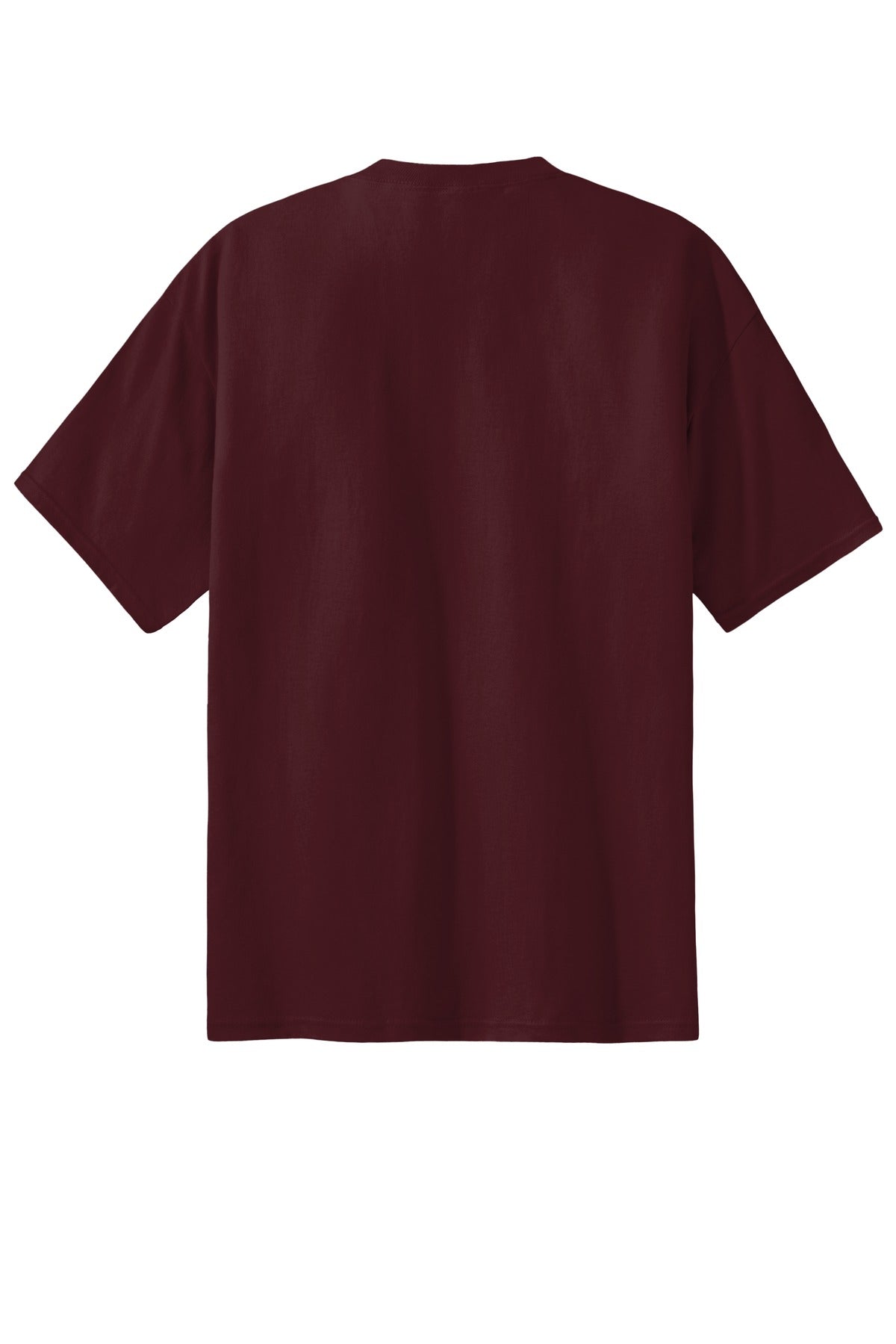 Rear View of Ath Maroon Port & Company Tall Essential Tee. PC61T