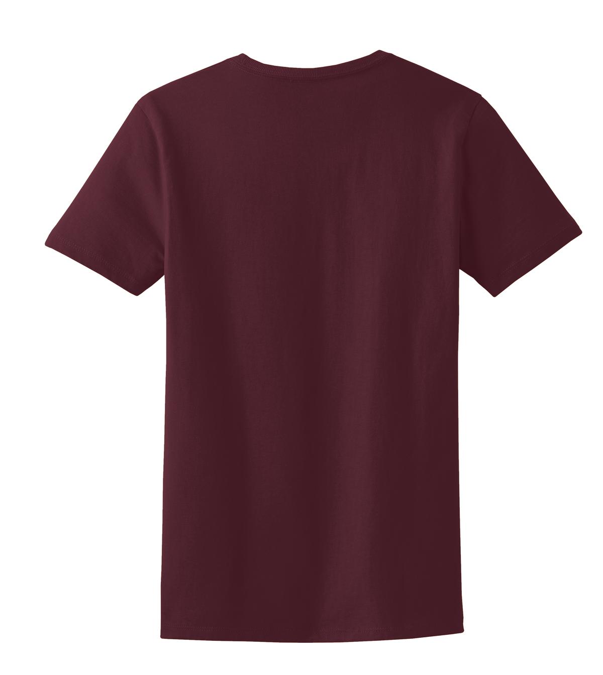 Rear View of Ath Maroon Port & Company Women's Essential Tee. LPC61