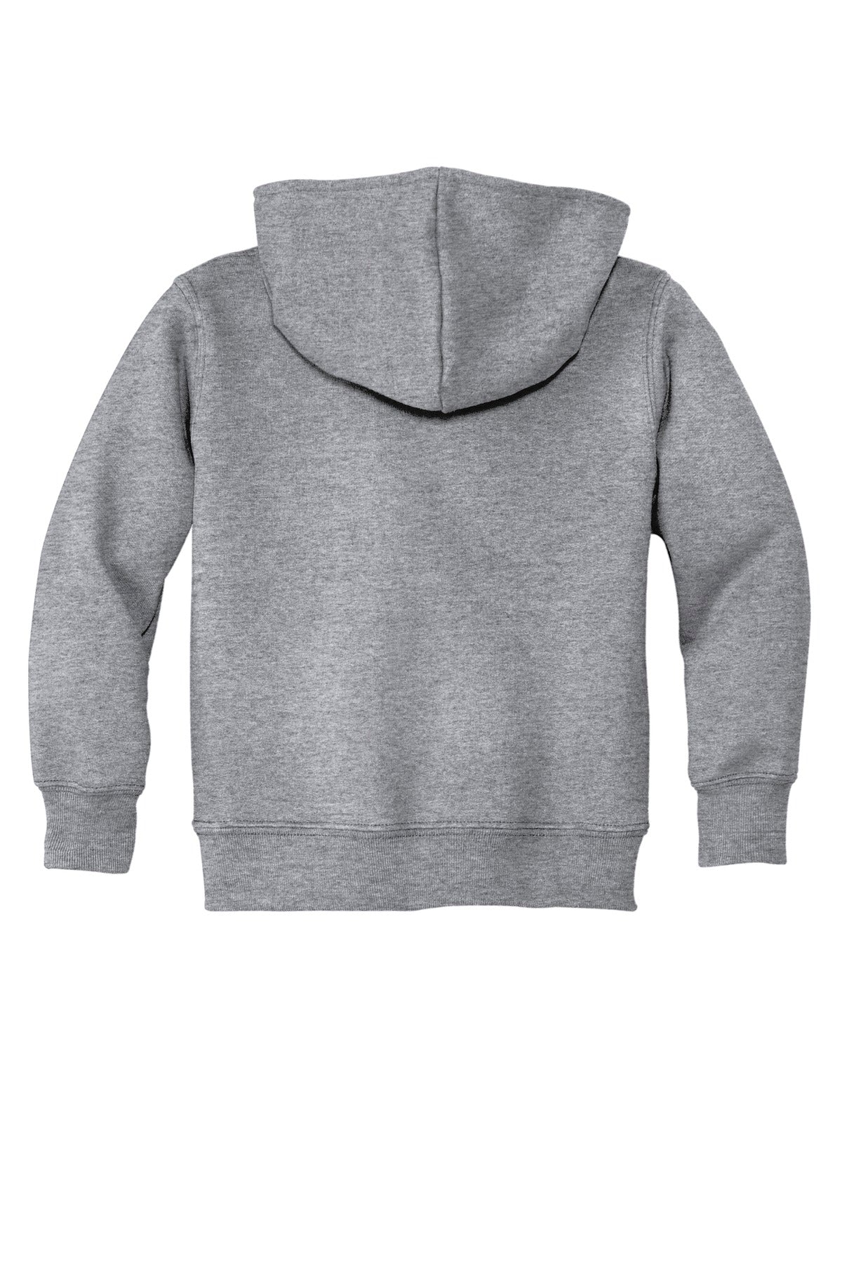 Rear View of Athl Heather Port & Company Toddler Core Fleece Pullover Hooded Sweatshirt. CAR78TH