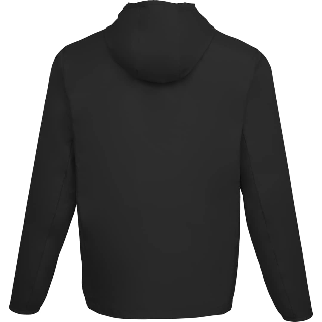 Rear View of Black ANETO Lightweight Packable Jacket - Men's plain