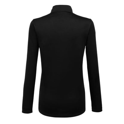 Rear View of Black DARA Knit Quarter Zip - Women's plain