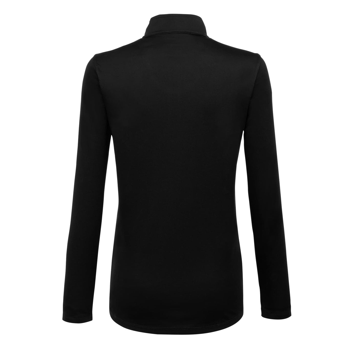 Rear View of Black DARA Knit Quarter Zip - Women's plain