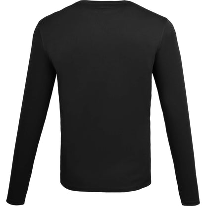 Rear View of Black DARA LS Tech Tee - Men's plain