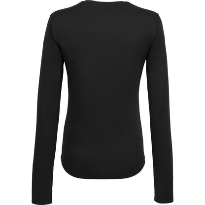 Rear View of Black DARA LS Tech Tee - Women's plain