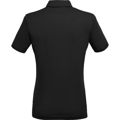 Rear View of Black DARA SS Polo - Women's plain