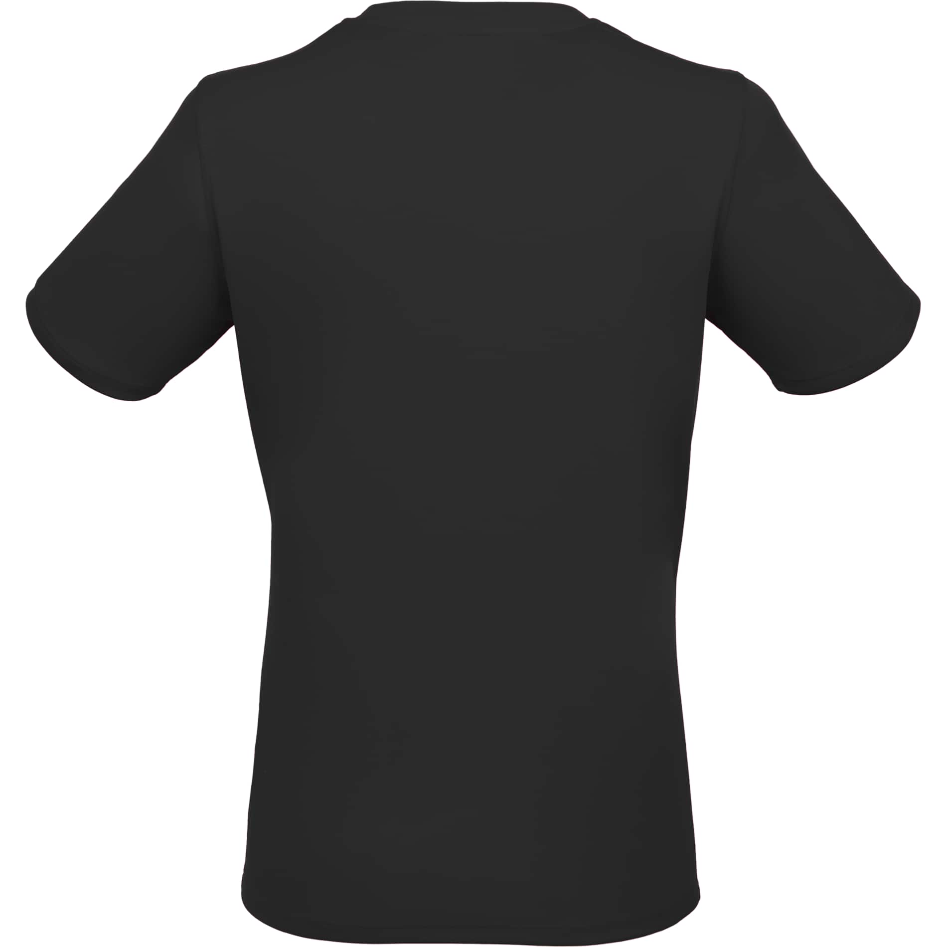 Rear View of Black DARA SS Tech Tee - Women's plain