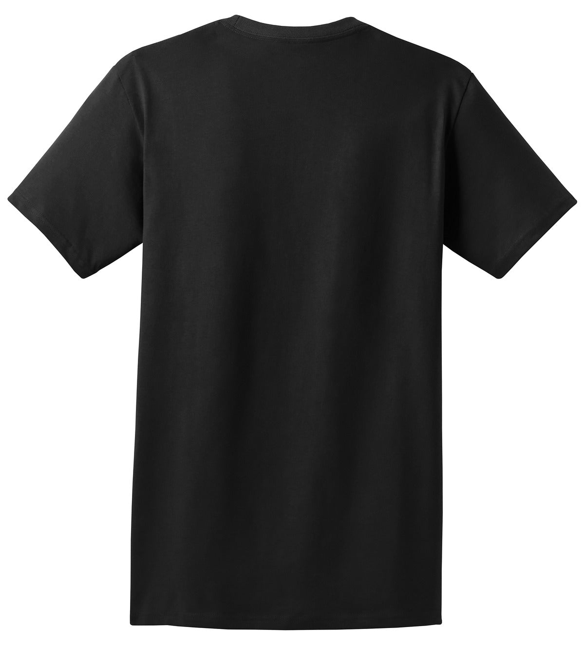 Rear View of Black Hanes - Authentic 100% Cotton T-Shirt with Pocket. 5590