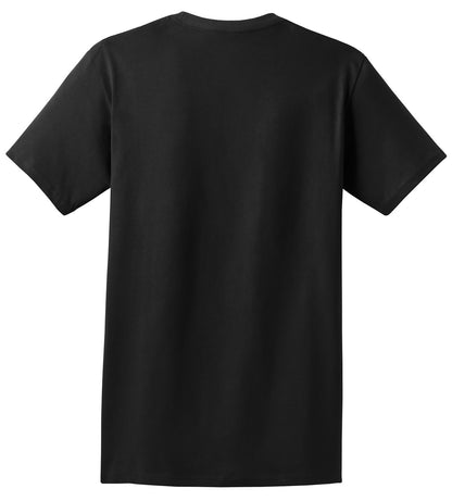 Rear View of Black Hanes - Authentic 100% Cotton T-Shirt with Pocket. 5590