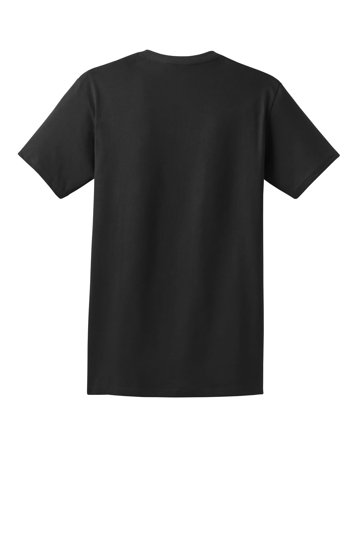Rear View of Black Hanes - Authentic 100% Cotton T-Shirt with Pocket. 5590