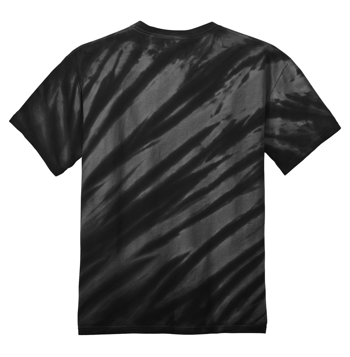 Rear View of Black Port & Company - Tiger Stripe Tie-Dye Tee. PC148