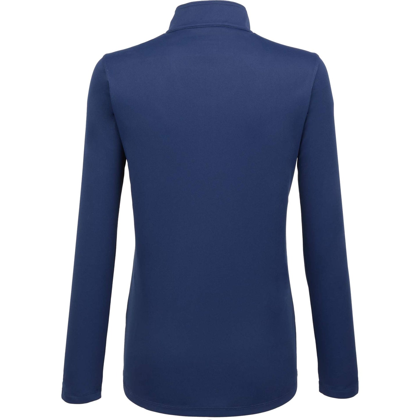 Rear View of Blue DARA Knit Quarter Zip - Women's plain
