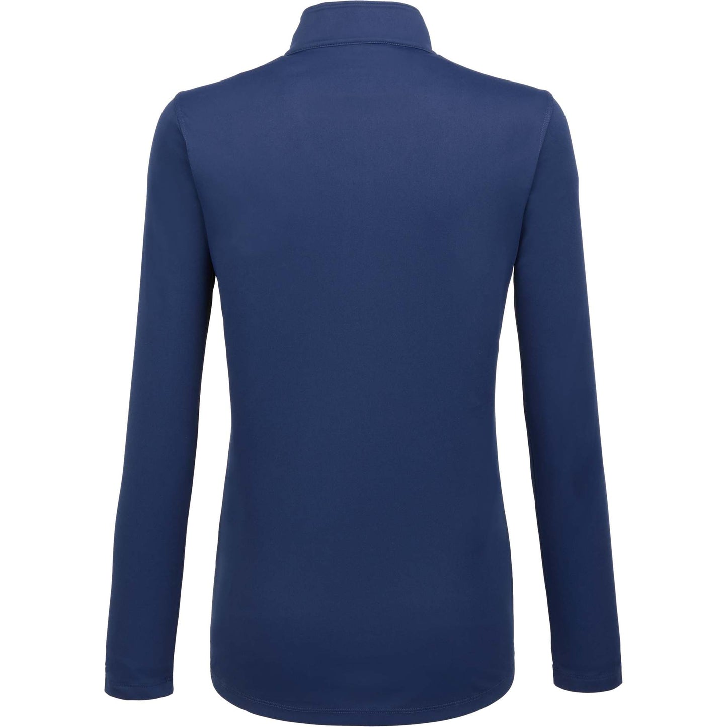 Rear View of Blue DARA Knit Quarter Zip - Women's plain