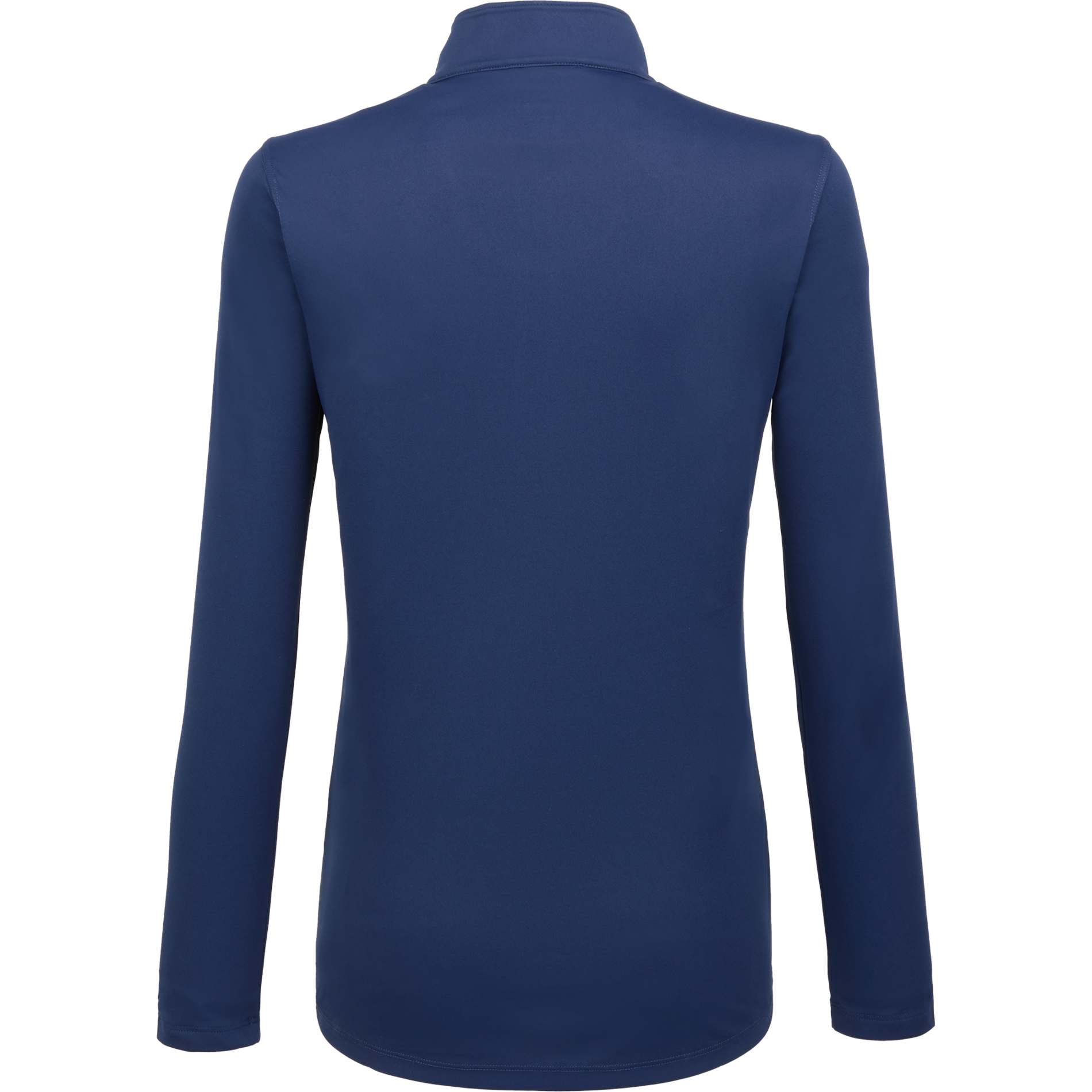 Rear View of Blue DARA Knit Quarter Zip - Women's plain