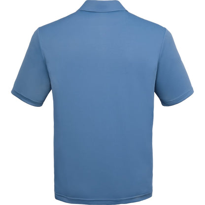 Rear View of Blue DARA SS Polo - Men's plain