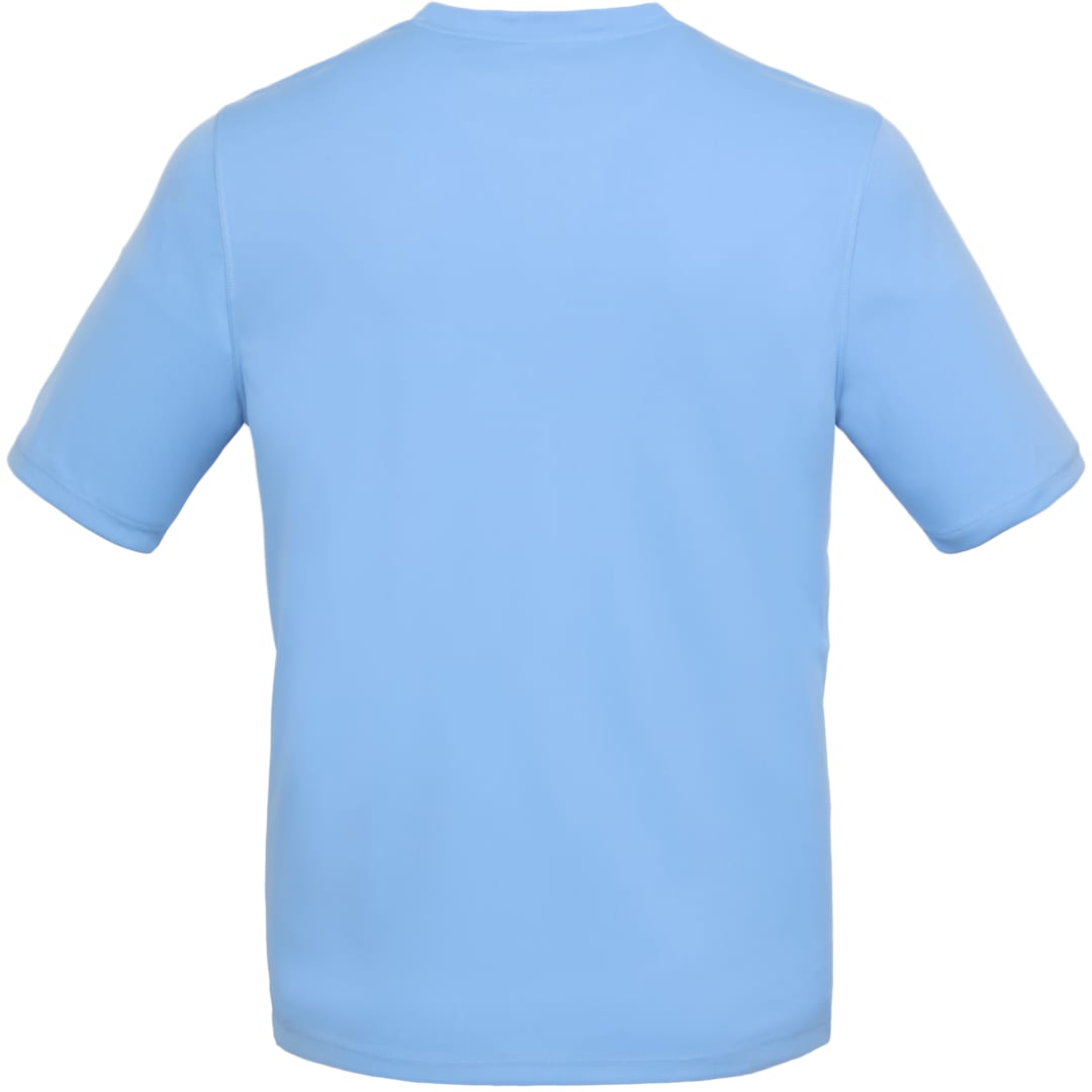 Rear View of Blue DARA SS Tech Tee - Men's plain