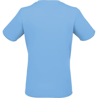 Rear View of Blue DARA SS Tech Tee - Women's plain