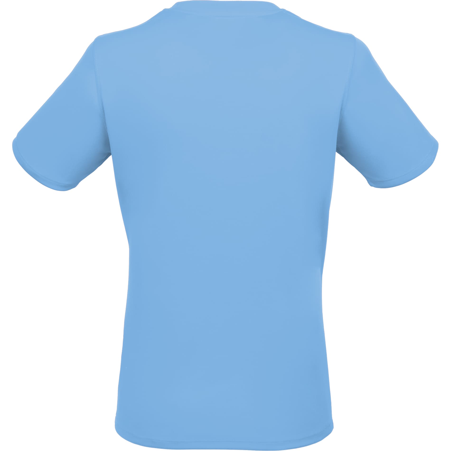 Rear View of Blue DARA SS Tech Tee - Women's plain