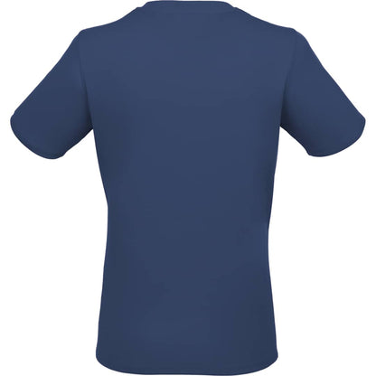 Rear View of Blue DARA SS Tech Tee - Women's plain