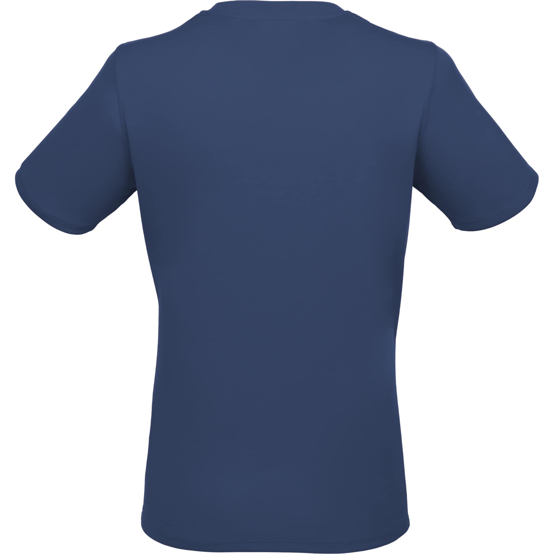 Rear View of Blue DARA SS Tech Tee - Women's plain