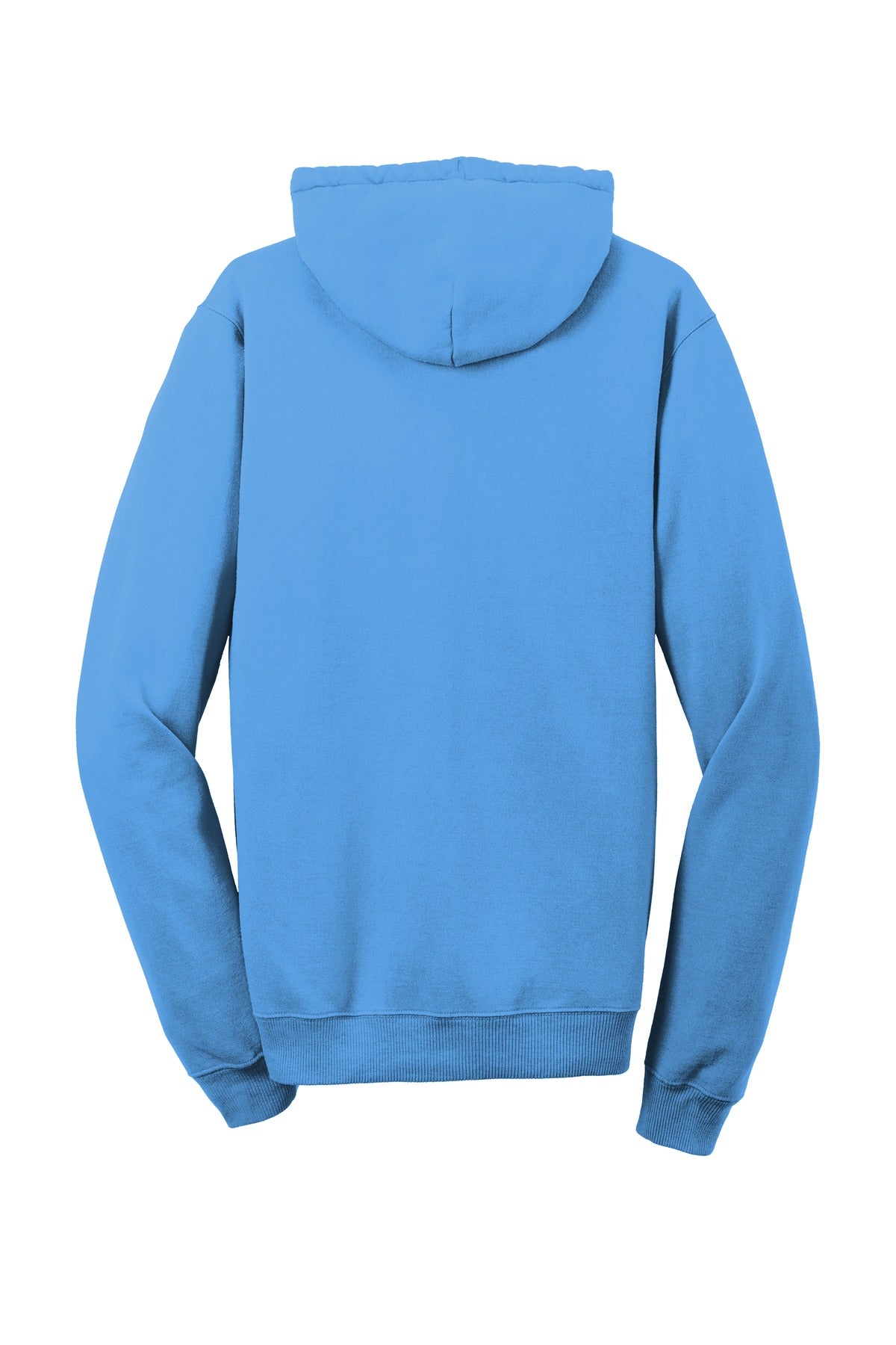 Rear View of Blue Moon Port & Company Beach Wash Garment-Dyed Pullover Hooded Sweatshirt. PC098H