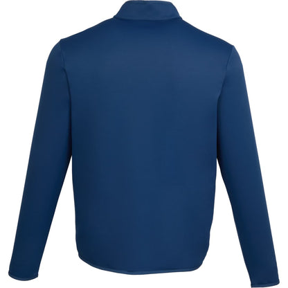 Rear View of Blue TELICA Brush Back Fleece Jacket - Men's plain