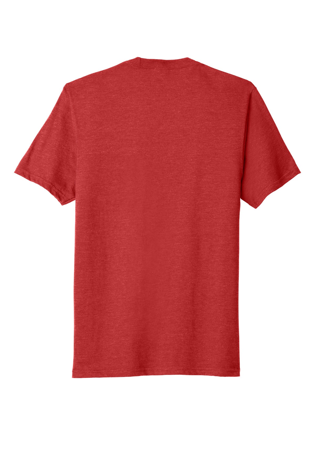 Rear View of Brt Red Hthr Port & Company Fan Favorite Blend Tee. PC455