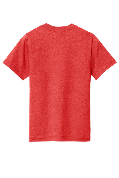 Rear View of BrtRedHthr Port & Company Youth Tri-Blend Tee PC330Y