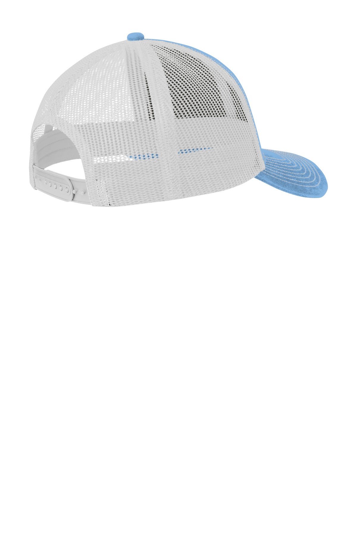 Rear View of CarBl/Wht Port Authority Snapback Trucker Cap. C112