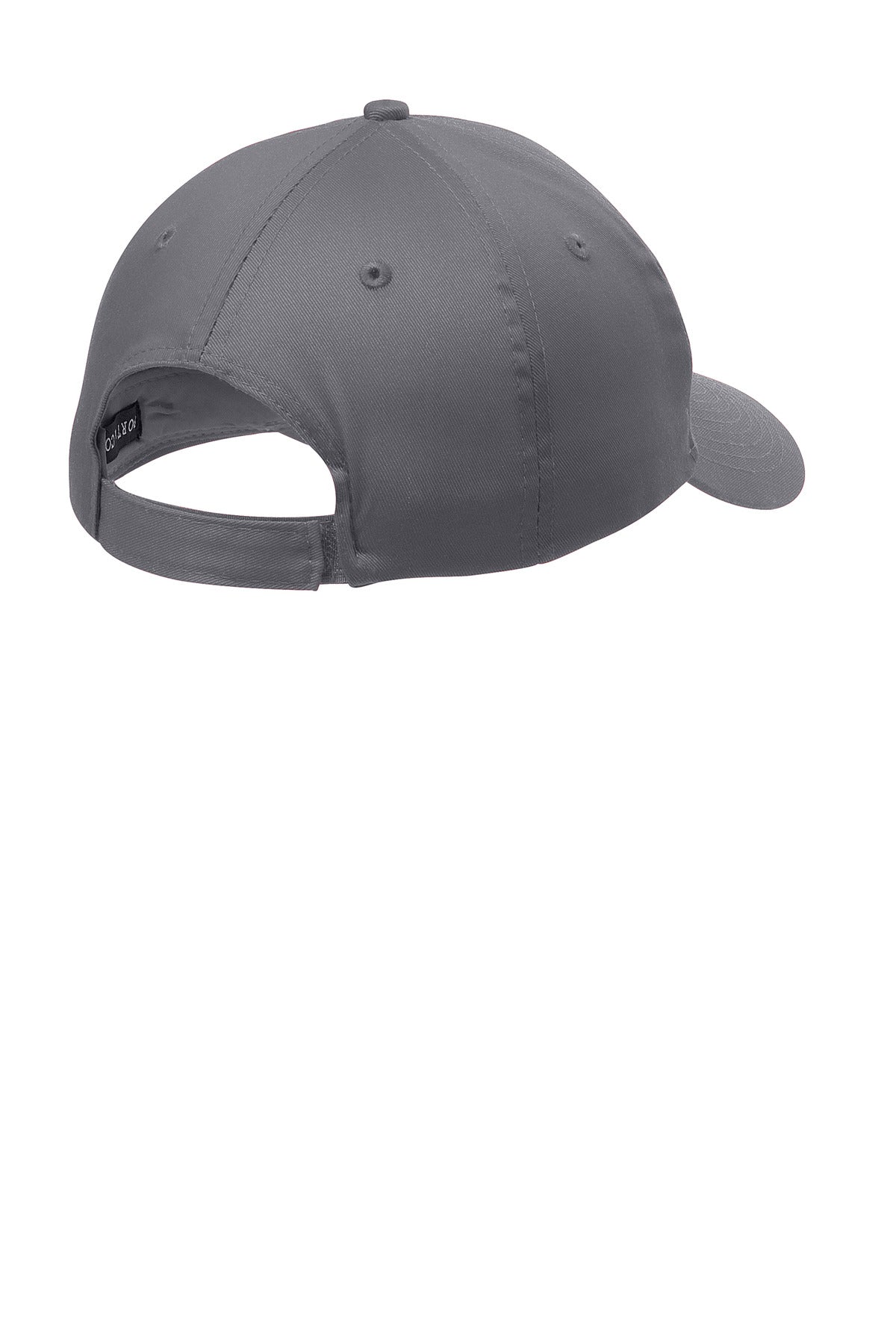 Rear View of Charcoal Port & Company Five-Panel Twill Cap. CP86