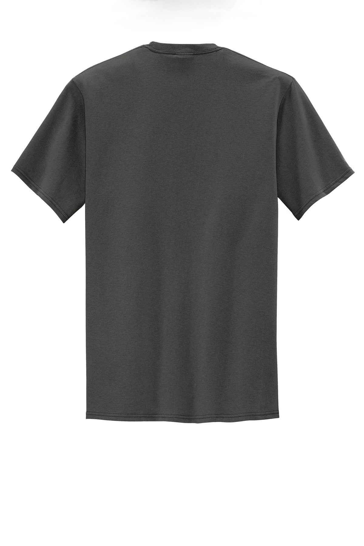 Rear View of Charcoal Port & Company Tall Core Blend Pocket Tee. PC55PT