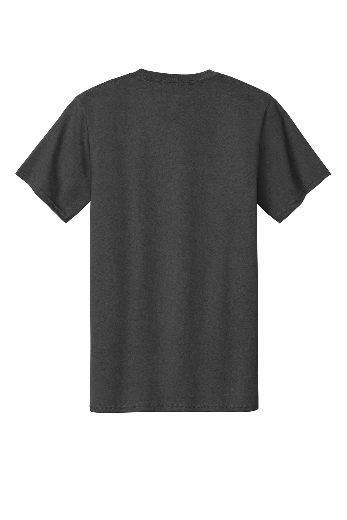 Rear View of Charcoal Port & Company Tall Essential Tee. PC61T