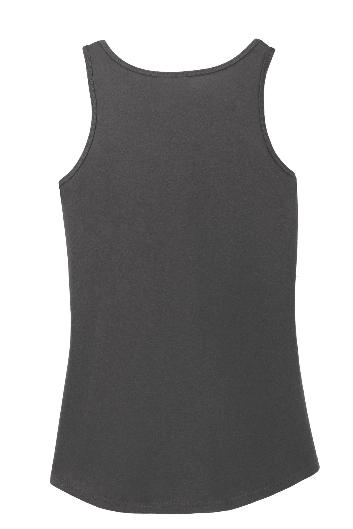 Rear View of Charcoal Port & Company Women's Core Cotton Tank Top. LPC54TT