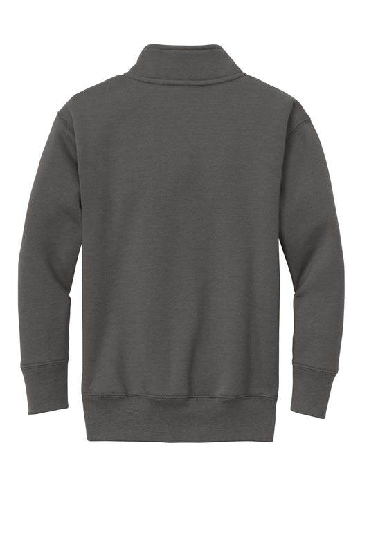Rear View of Charcoal Port & Company Youth Core Fleece 1/4-Zip Pullover Sweatshirt PC78YQ