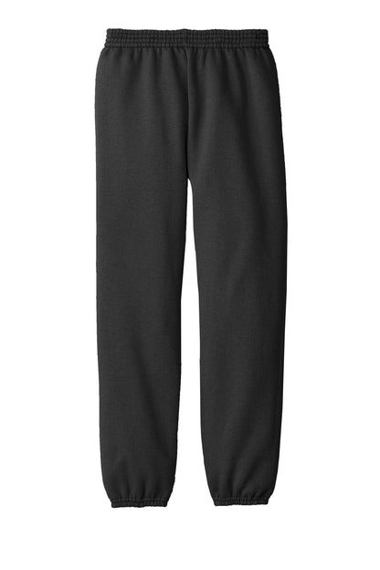 Rear View of Charcoal Port & Company - Youth Core Fleece Sweatpant. PC90YP
