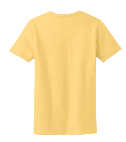 Rear View of Daffodil Yelow Port & Company Women's Essential Tee. LPC61