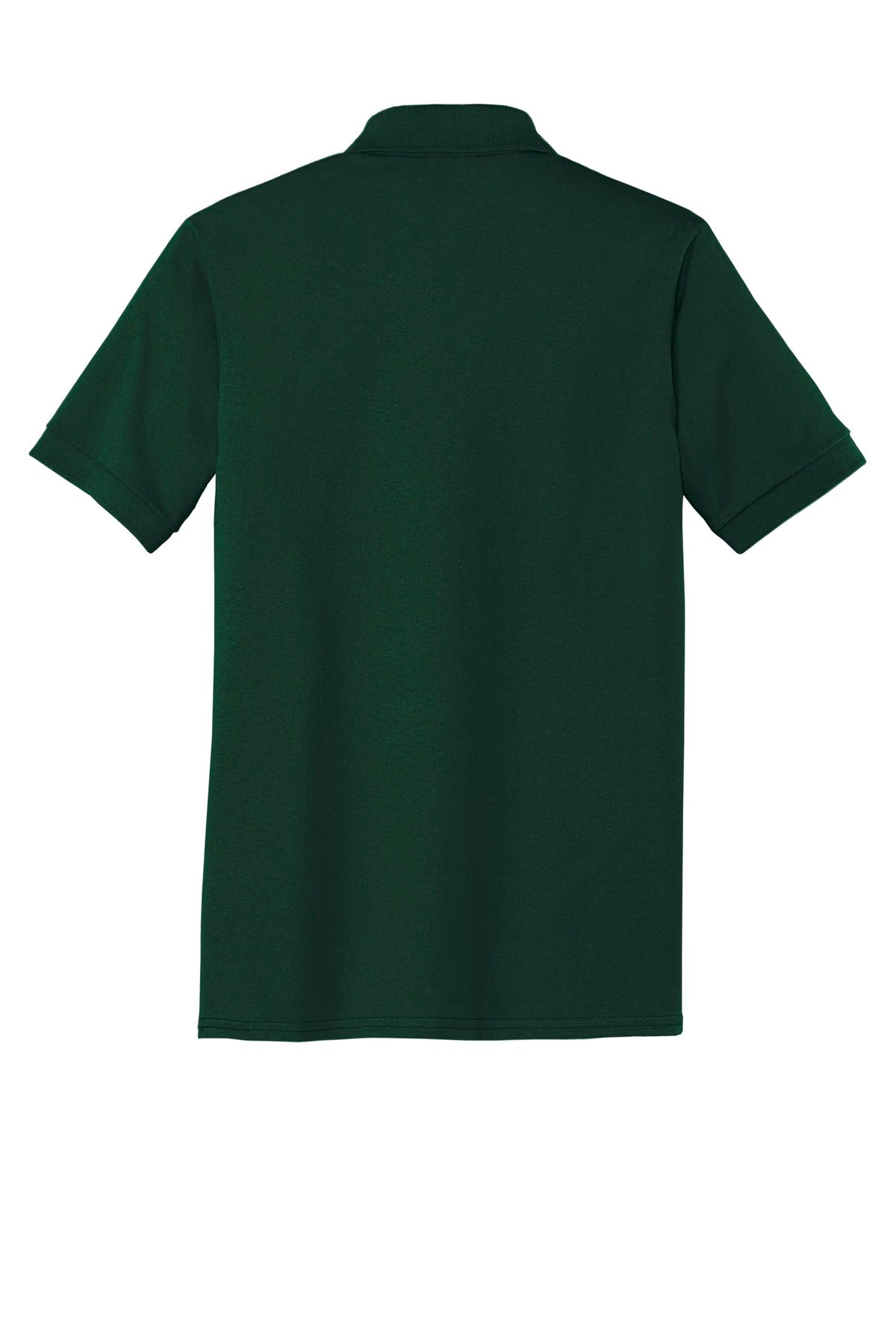 Rear View of Dark Green Port & Company Tall Core Blend Jersey Knit Polo. KP55T