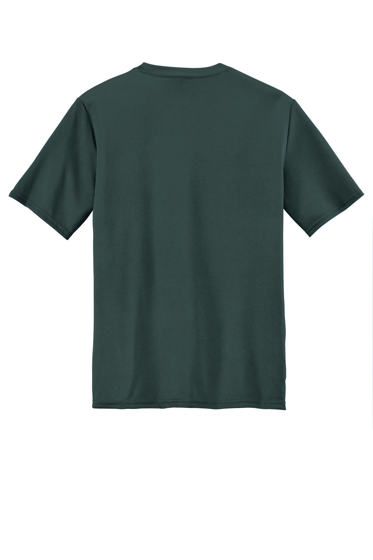 Rear View of Dark Green Port & Company Youth Performance Tee. PC380Y