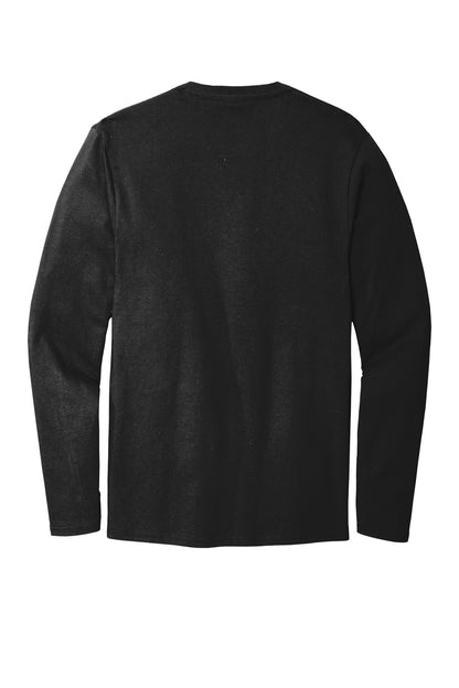 Rear View of Deep Black Port & Company Long Sleeve Bouncer Tee PC600LS