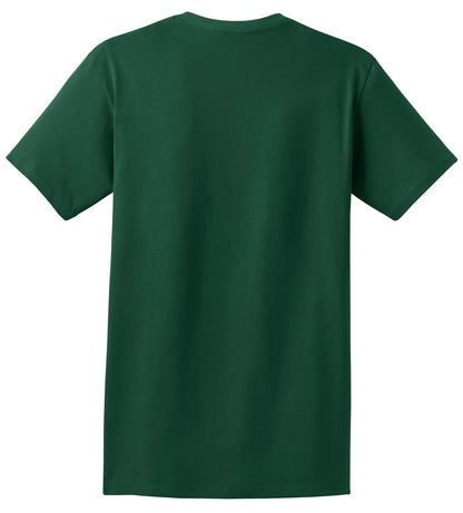 Rear View of Deep Forest Hanes - Authentic 100% Cotton T-Shirt with Pocket. 5590
