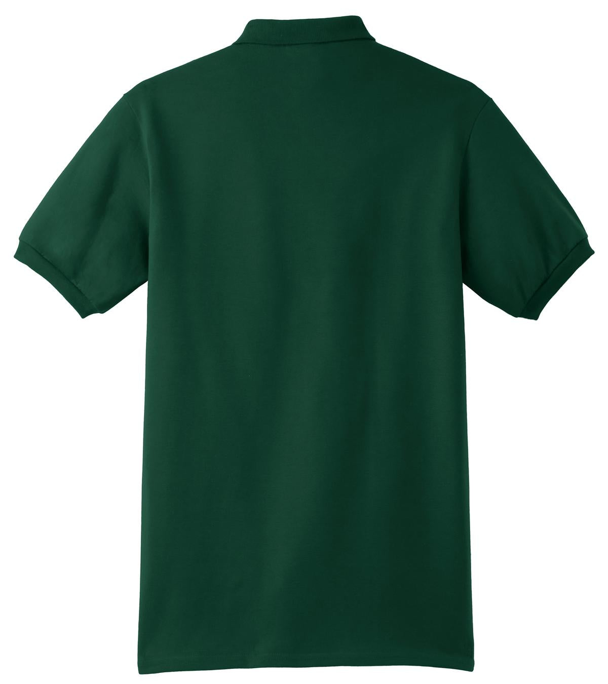 Rear View of Deep Forest Hanes EcoSmart - 5.2-Ounce Jersey Knit Sport Shirt 054X