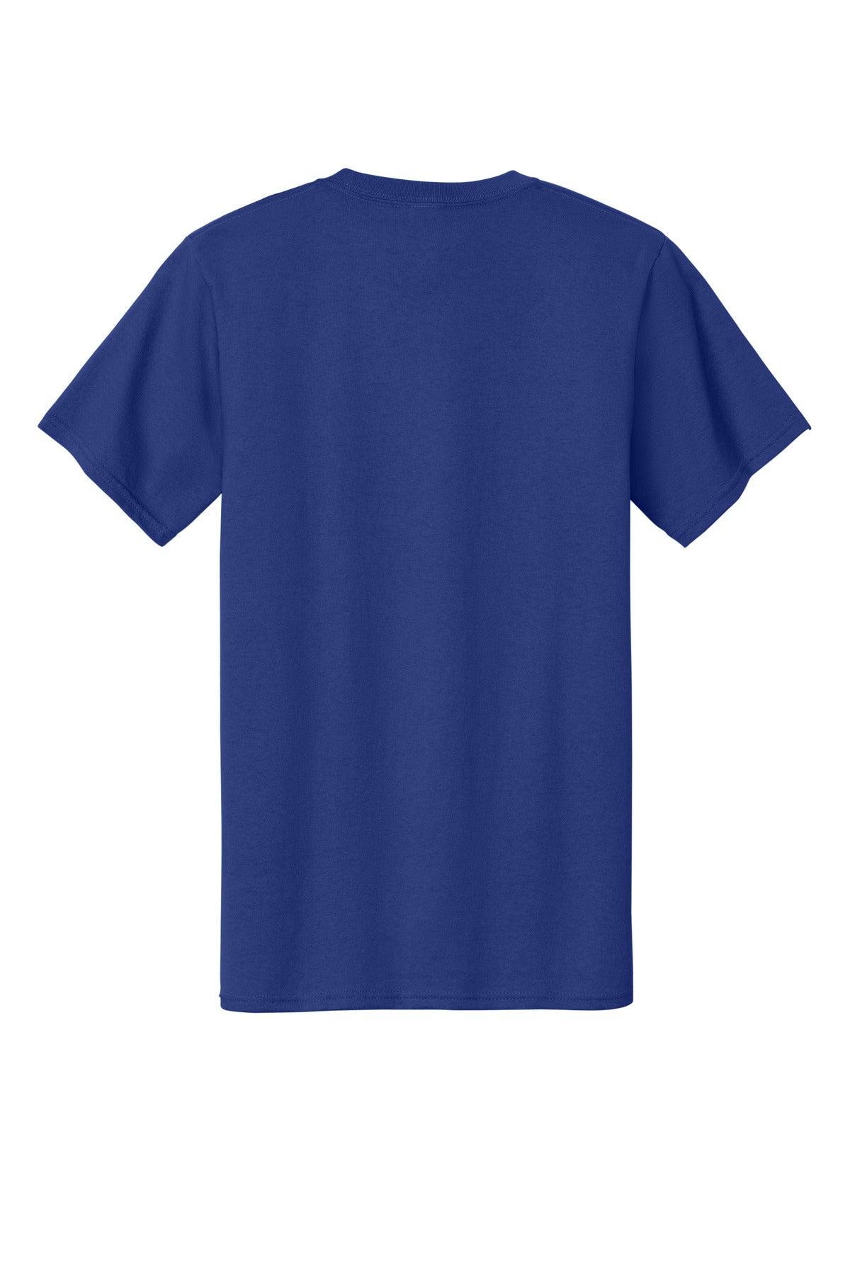 Rear View of Deep Marine Port & Company Tall Essential Tee. PC61T