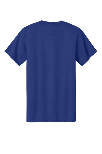 Rear View of Deep Marine Port & Company Tall Essential Tee. PC61T
